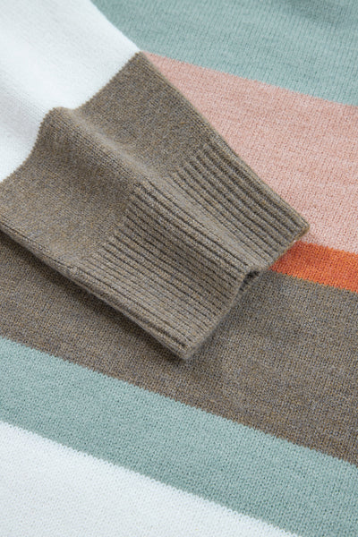Women's Multi-Color Striped Drop Shoulder Knit Sweater