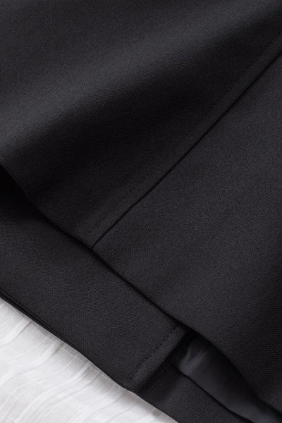 Ruched Solid Color Open-Front Buttonless Placket Casual Blazer