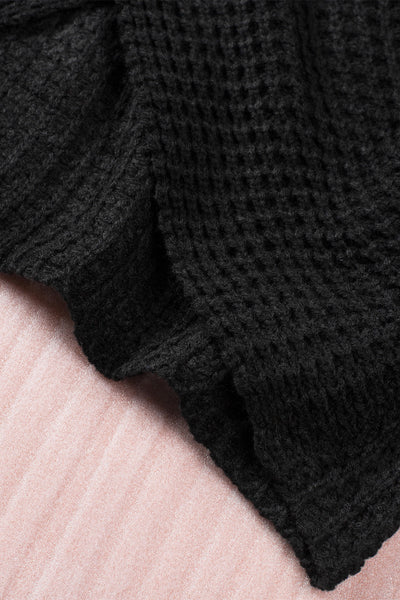 Cozy Black Button-Up Turtleneck Sweater for Women - Versatile Chic Style with a Comfortable Fit