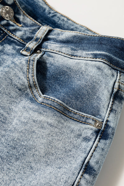 Stylish Women's Medium Wash High Rise Jeans with Button Zip Fly - Classic Fit Denim for Effortless Everyday Style