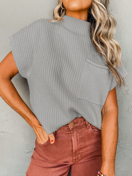 Round neck petal sleeve chiffon short sleeve loose women's T-shirt top