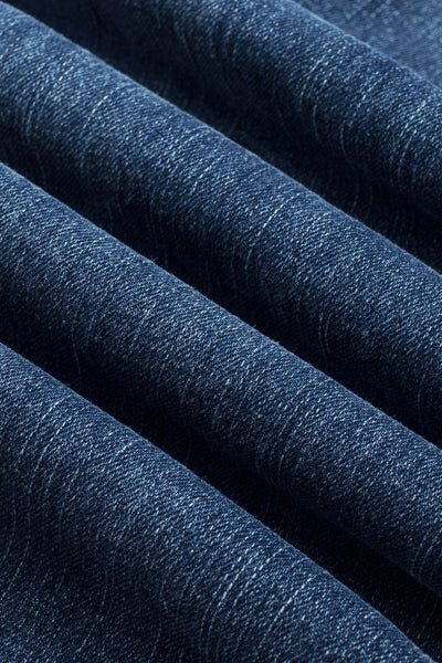 Retro Rolled Hem Single-Breasted Closure Straight Loose Casual Jeans