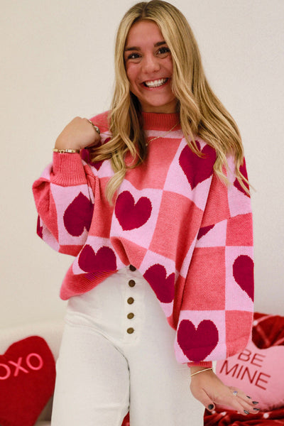 Cozy Plus Size Valentine's Day Sweater for Women in Romantic Red - Perfect Knit for Celebrating Love and Comfort