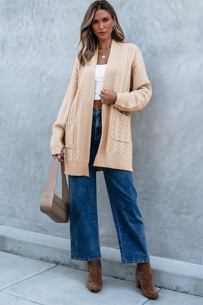 Soft Cream Oversized Chunky Knit Cardigan for Women  Cozy Layering Essential for Fall Fashion & Casual Outfits