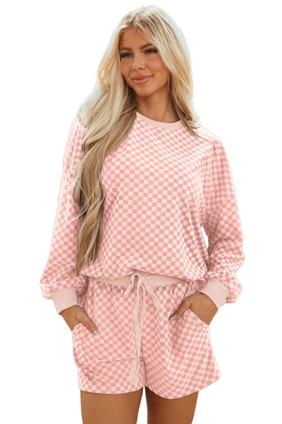 Women's Comfortable 2-Piece Cotton Long Sleeve Short Set - Trendy Casual Outfit for Spring & Summer Wear
