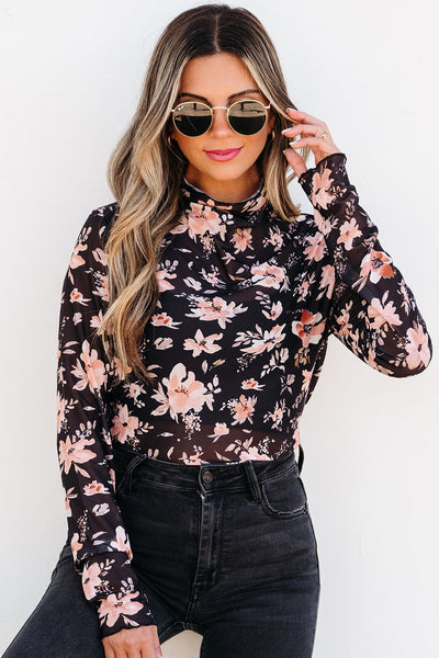 Elegant Black Women's Mesh Long Sleeve Top - Lightweight, Breathable Fit for Casual and Dressy Styles