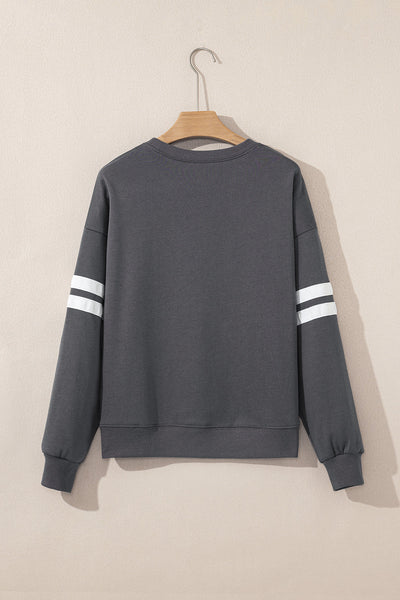 Women's Varsity Striped Sweatshirt in Cozy Cotton Blend - Casual Fit, Trendy Style for Effortless Everyday Wear