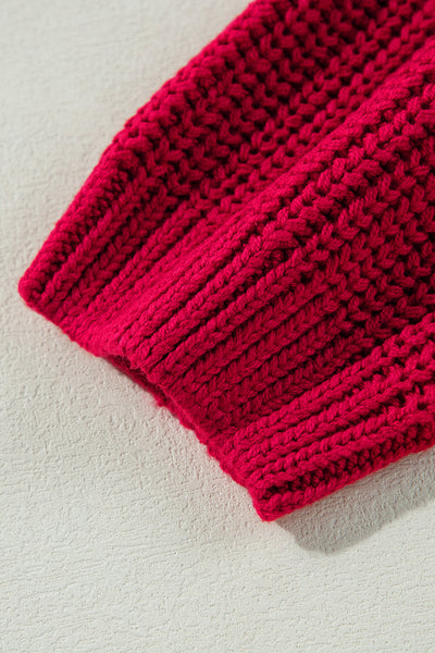 Cozy Women's Off-the-Shoulder Knit Sweater in Racing Red - Stylish Fall Fashion for Casual Outings and Everyday Wear