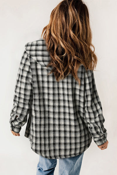 Cozy Oversized Women's Plaid Shacket Jacket - Trendy Checkered Outerwear for Stylish Fall Looks