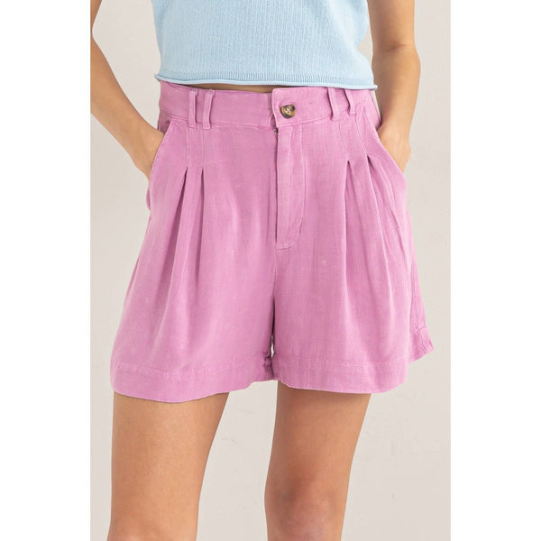 Mineral Washed Linen Shorts