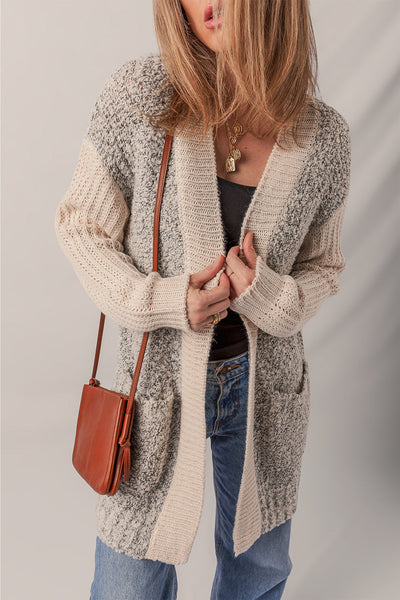 Stylish Women's Color Block Cardigan - Cozy Knit Layer for Fall, Ideal for Casual and Chic Everyday Looks