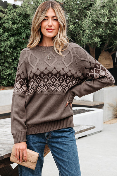 Cozy Women's Boho Western Sweater Cardigan - Long Sleeve, Relaxed Fit, Ideal for Fall Layering and Chic Style