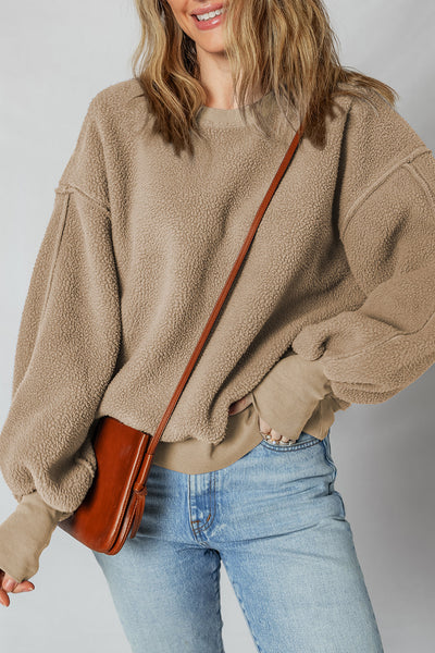 Cozy Women's Oversized Cotton Sweatshirt - Casual Chic Top for Effortless Everyday Comfort and Style
