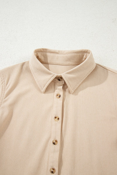 Stylish Women's Warm Tan Corduroy Mini Dress - Comfortable Fit for Casual Outings and Fall Gatherings