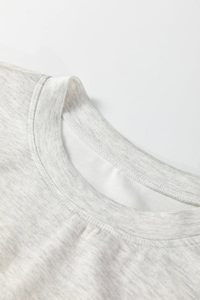 Women's Light Grey Heather Drawstring Tunic Sweatshirt