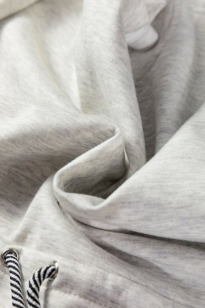 Women's Light Grey Heather Drawstring Tunic Sweatshirt