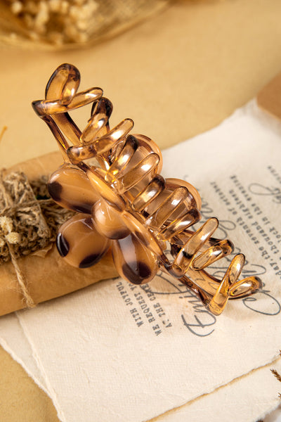 Women's Amber Leopard Floral Hair Claw Clip for Sophisticated Styling