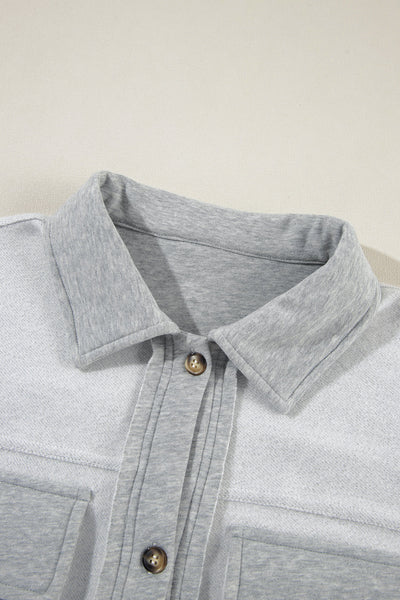 Women's Short Sleeve Women's Denim Coat with Single Button Flap Pockets