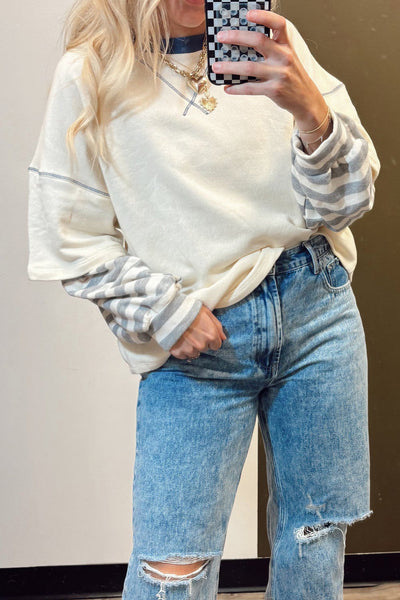 Casual Chic Women's Short Sleeve Stripe Patchwork Blouse in Lightweight Fabric Ideal for Spring and Summer Outfits
