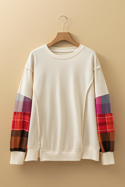Trendy Multi-Color Women's Casual Fit Patchwork Top with Exposed Seams for Effortless Everyday Style