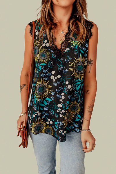 Loose Leopard Print V-neck Sleeveless Tank Top