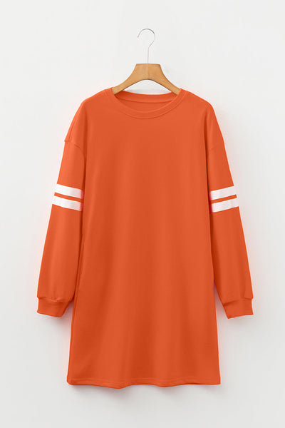 Trendy Women's Varsity Sweatshirt Dress in Soft Fabric - Casual, Cozy Fit Perfect for Everyday Wear