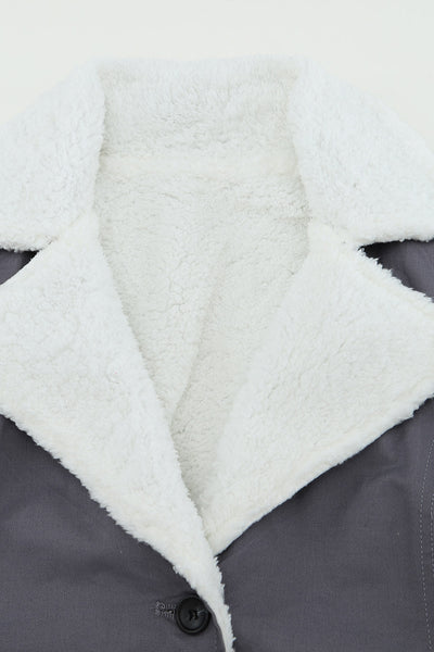 Trendy Sherpa-Lined Denim Coat