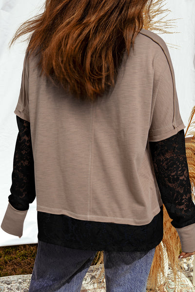 Vibrant Women's Long Sleeve Patchwork Blouse - Stylish & Comfortable Top for Casual or Dressy Outings