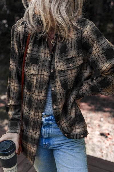 Soft Taupe Oversized Women's Brushed Shacket for Cozy Casual Layering - Perfect for Chic Everyday Style