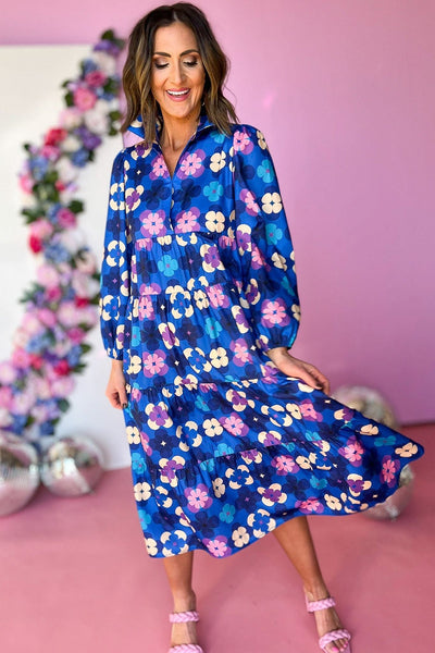 Bohemian Floral Midi Dress for Women - Lightweight, Elegant Summer Outfit for Casual Events and Special Occasions