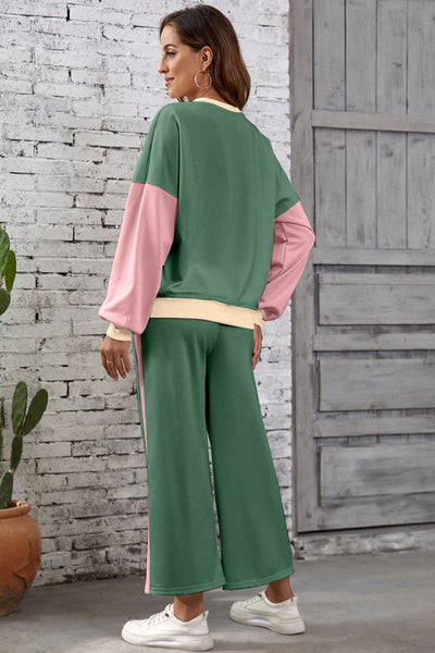 Trendy Women's Color Block 2-Piece Set - Comfortable Casual Outfit for Everyday Style, Perfect Fit and Versatile Looks