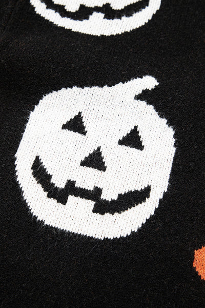 Cozy Women's Black Halloween Sweater - Spooky Knit Pullover for Fall and Winter Festivities, Perfect for Seasonal Style