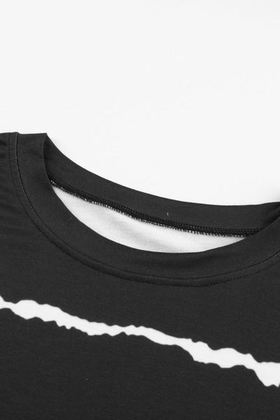 Women's Cozy Black Striped Long Sleeve Sweatshirt - Casual Chic with Effortless Style and Comfortable Fit