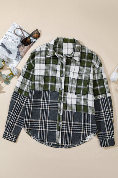 Women's Oversized Plaid Shacket Jacket - Trendy Layering Piece for Casual Fall Fashion in Warm Tones