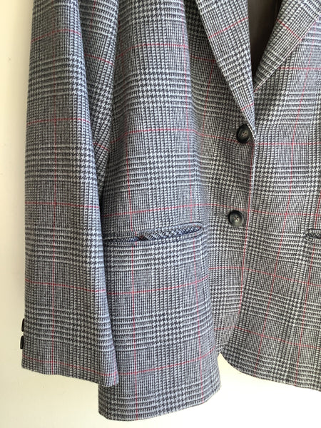 Vintage 80s Wool Glen Plaid Blazer