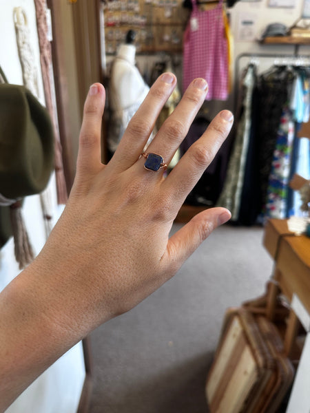 Copper Wire Lapis Lazuli Wisdom Ring