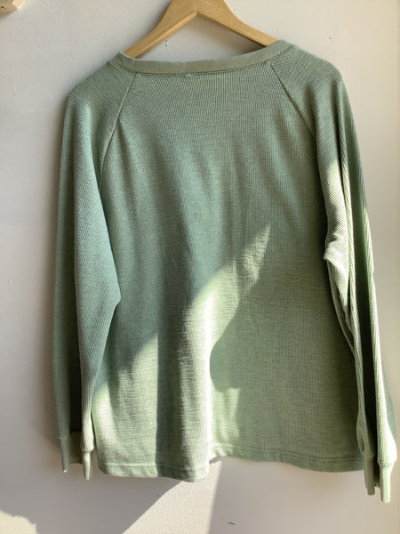 Vintage Sage Henley Long Sleeve Shirt