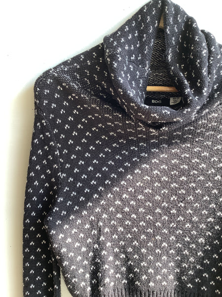 BDG Black & White patterned crop Turtleneck Sweater