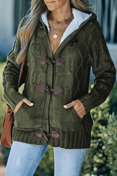 Hooded Fleece-Lined Toggle Coat