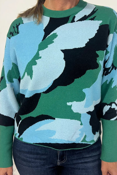 Chic Women's Green Hollis Sweater - Cozy Knit Pullover with Relaxed Fit for Effortless Casual Style
