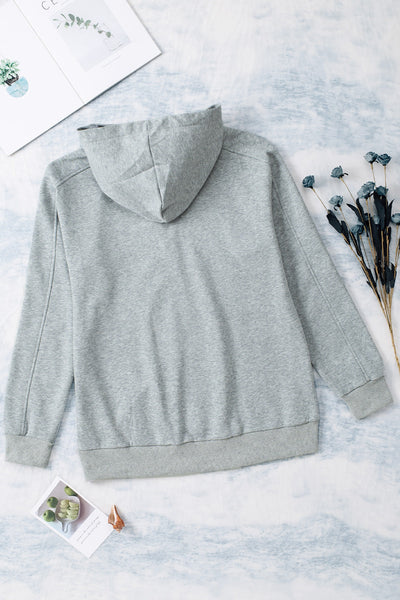 Stylish Women's Grey Lace-Up Hoodie - Comfortable Casual Pullover with Adjustable Fit for Everyday Fashion