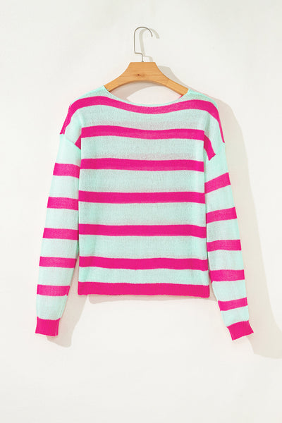 Cozy Women's Striped Cotton Blend Sweater Stylish Fit for Casual Outings and Everyday Comfort made for easy styling and wardrobe coordination, with