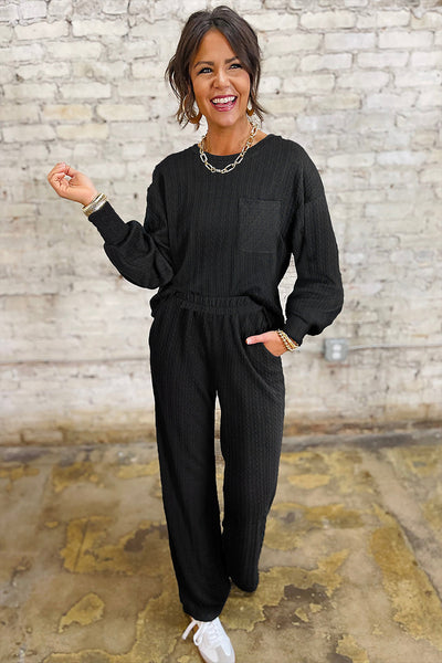 Stylish Women's Black 2-Piece Pant Set - Versatile Outfit for Casual or Dressy Events, Comfortable and Chic Fit