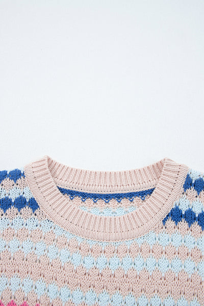 Cozy Women's Striped Knit Sweater in Trendy Fall Colors - Perfectly Fitted Casual Style for Ultimate Comfort
