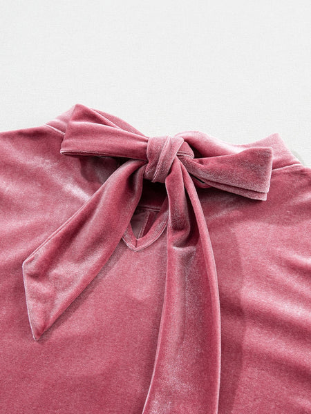 Solid Color Loose V-Neck Half Sleeve T-Shirt