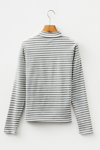 Casual Women's Striped Long Sleeve Top in Soft Cotton - Comfortable Fit for Effortless Everyday Style