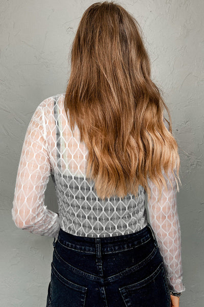 Lightweight Elegant Sheer Mesh Top for Women - Stylish Short Sleeve Overlay, Ideal for Layering and Versatile Outfits