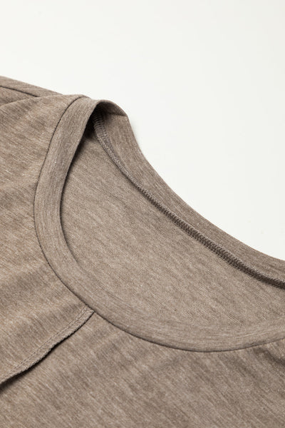 Round Neck Short Sleeve Pocket Casual Dress