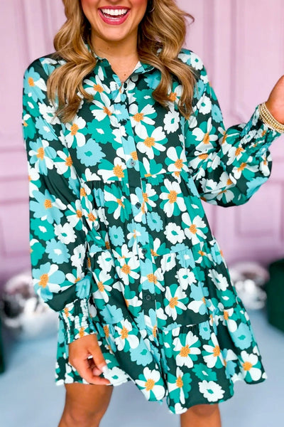 Vibrant Floral Puff Sleeve Dress for Women Perfect Summer Style for Casual Outings and Special Events