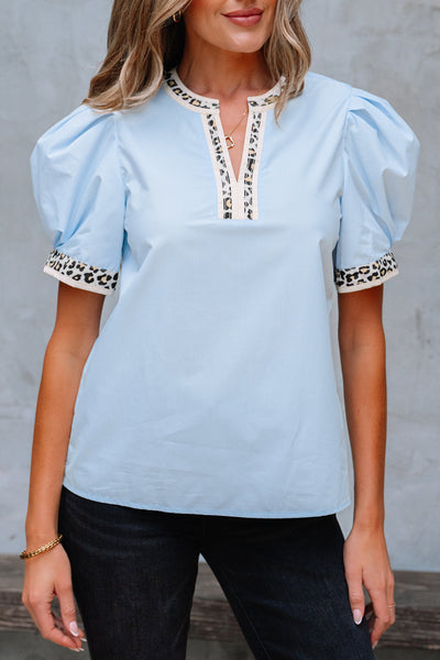 Trendy Women's Pastel Puff Sleeve Blouse - Casual Fit for Effortless Chic Style and Comfort